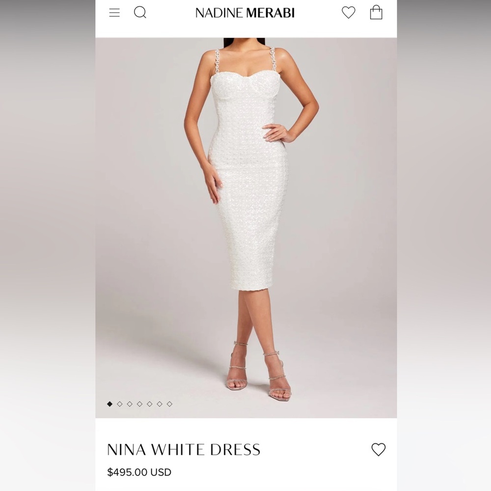 Brand new with tags and box. Nadine Merabi Nina White Dress!